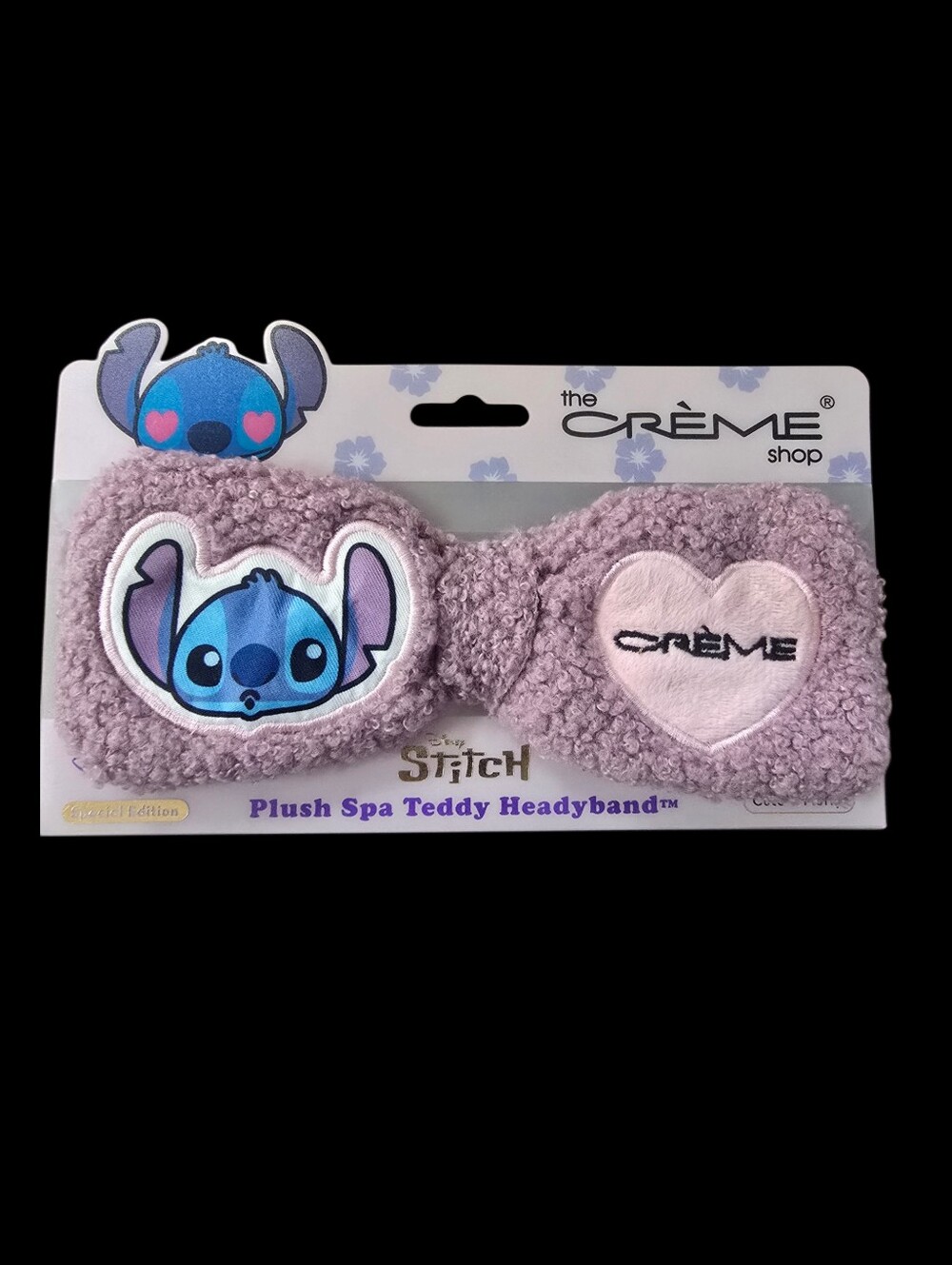 The Crème Shop Plush Stitch Spa Teddy Headband - Lavender